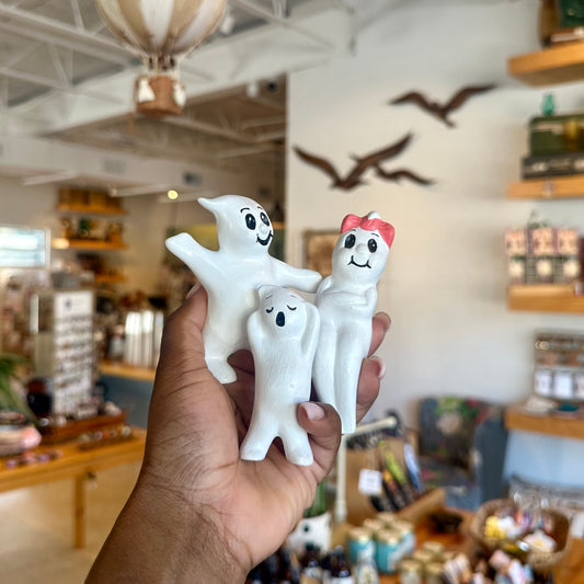 (3) Vintage Ceramic Ghost Family