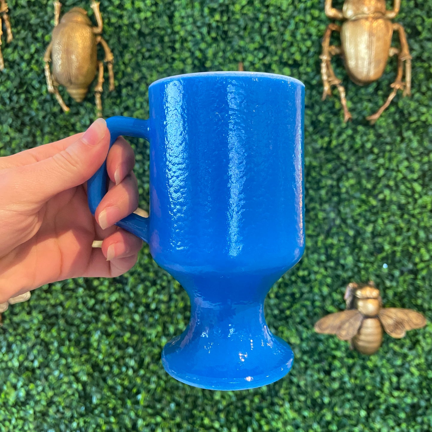 Blue Hazel Atlas Milk Glass Mug