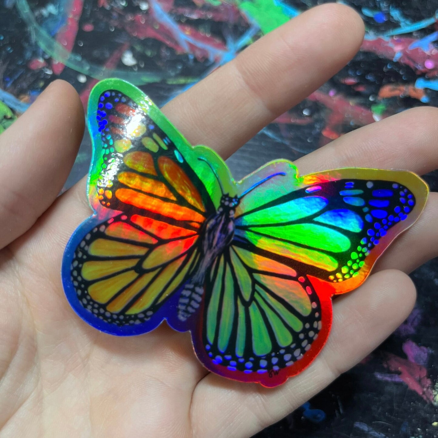 Holographic Rainbow Monarch Sticker by Samm