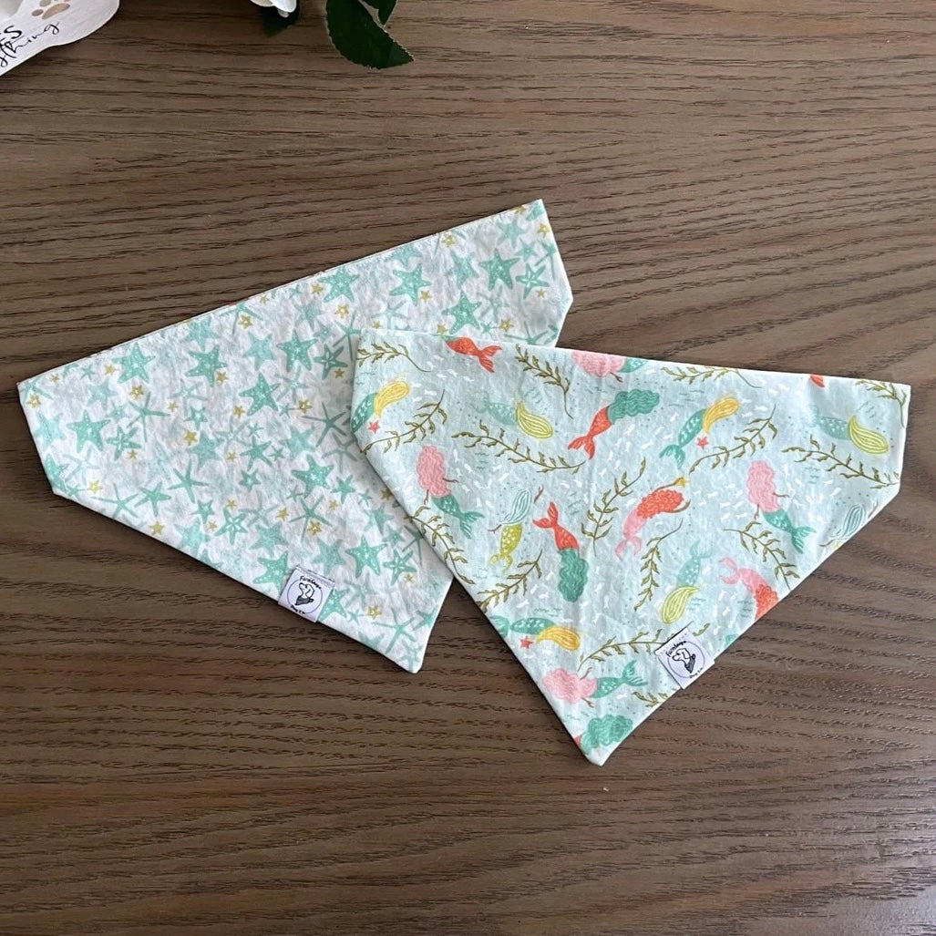 Mermaids and Starfish Reversible Bandana