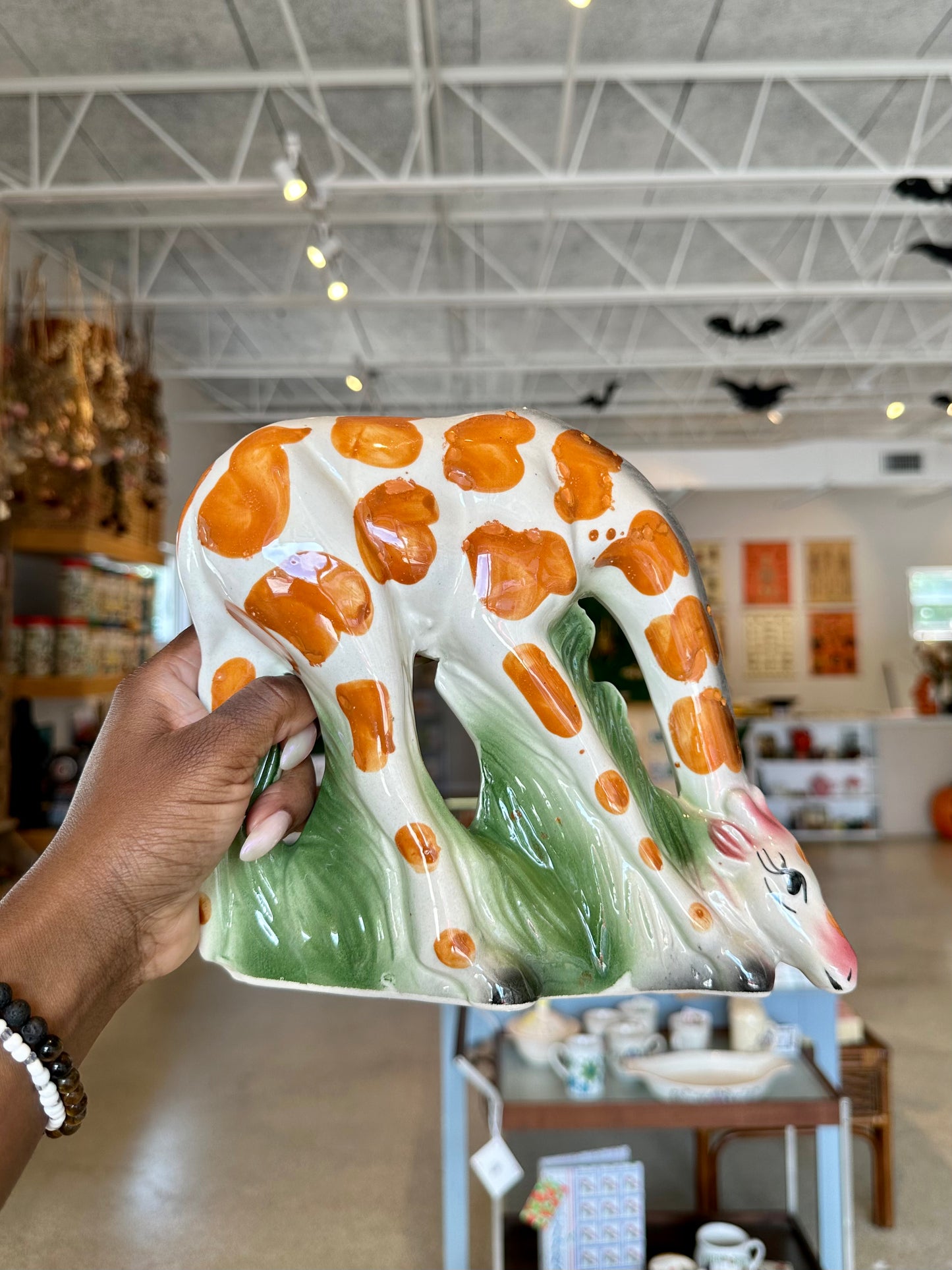 Ceramic Eating Giraffe