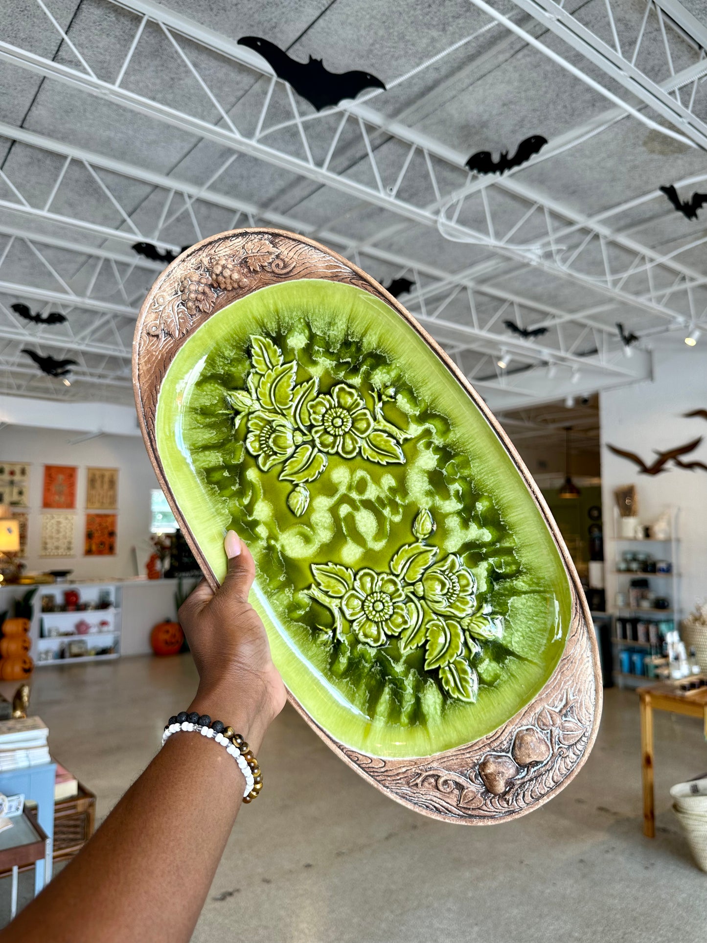 Green Treasure Craft Ceramic Platter