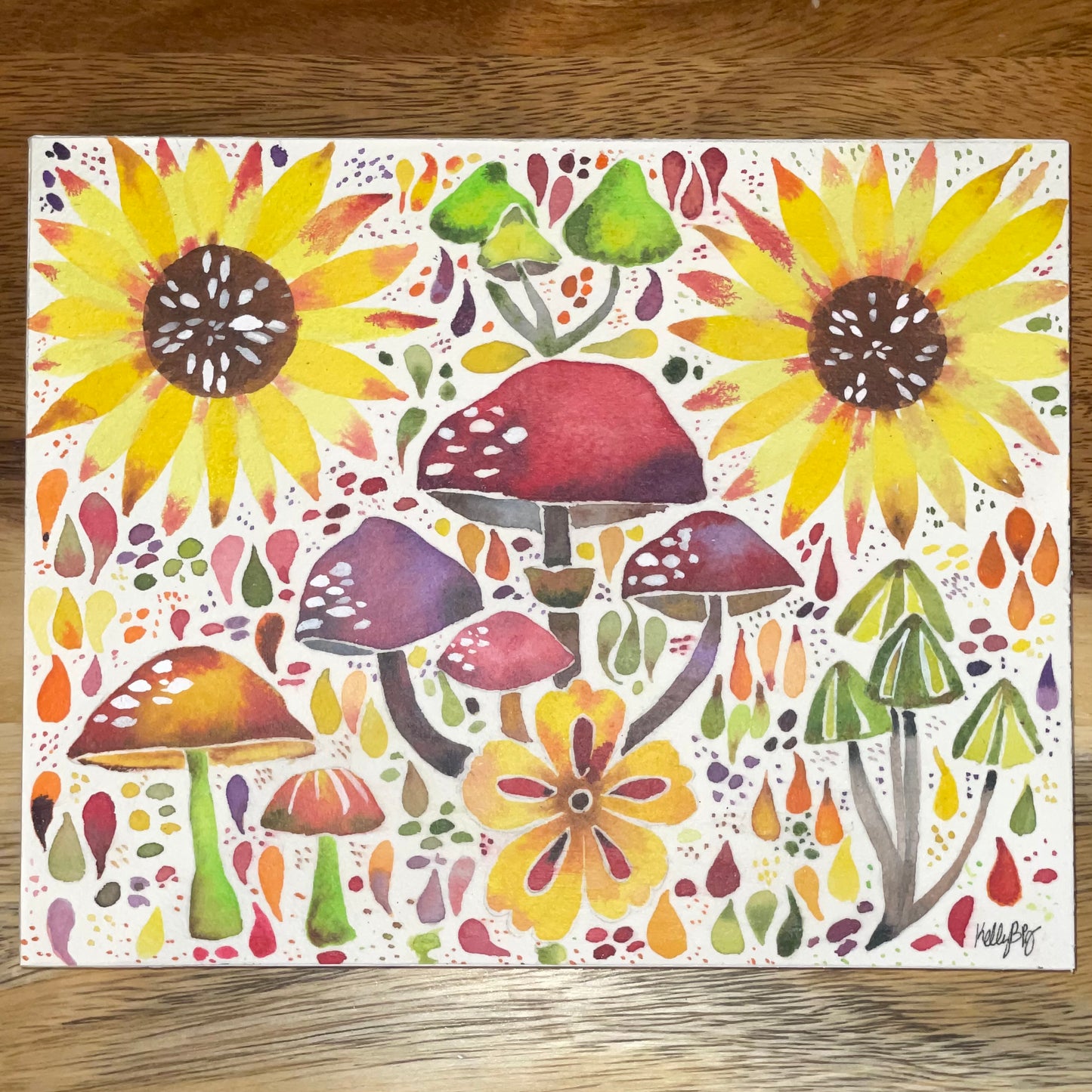 Mushroom Fall Painting - Horizontal