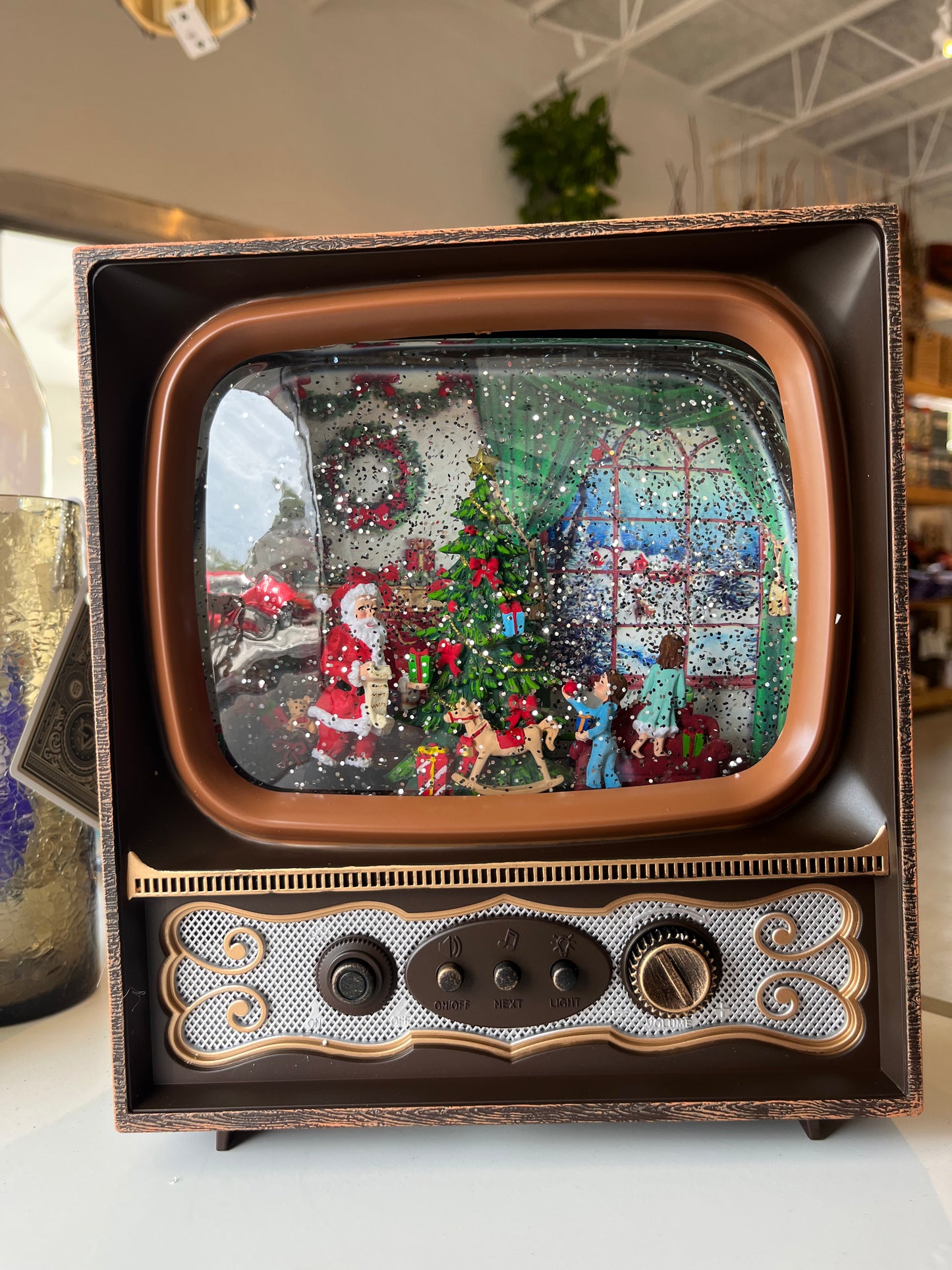 9.7” LED Music Swirl TV Santa w/ Kids