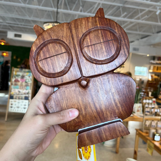 Hand Carved Wood MCM Owl