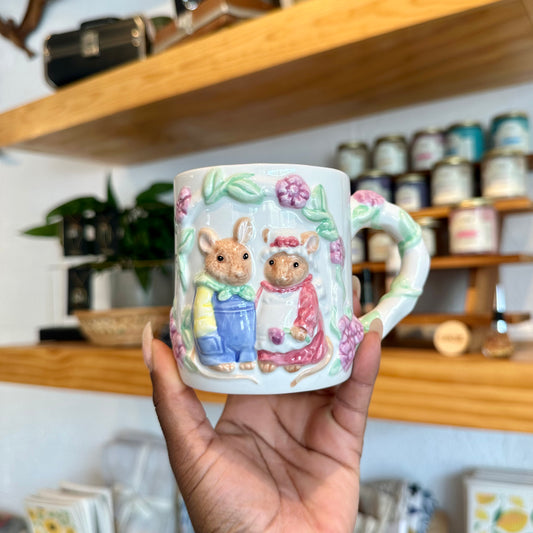 80’s “The Good Company” Ceramic Mouse Family Mug
