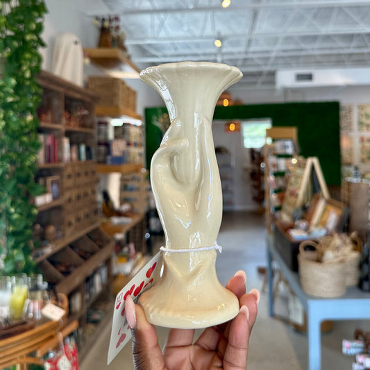 Ceramic Shawnee Pottery Hand Trumpet Flower Vase