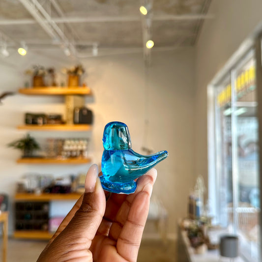 Bluebird Of Happiness Signed Art Glass Bird