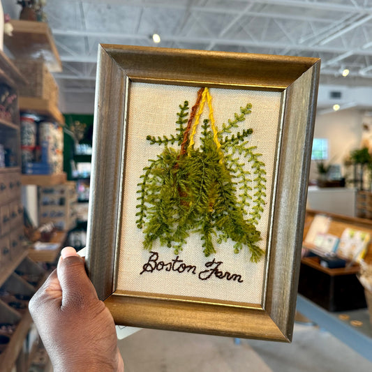 70’s Crewel 3D Embroidered Boston Fern