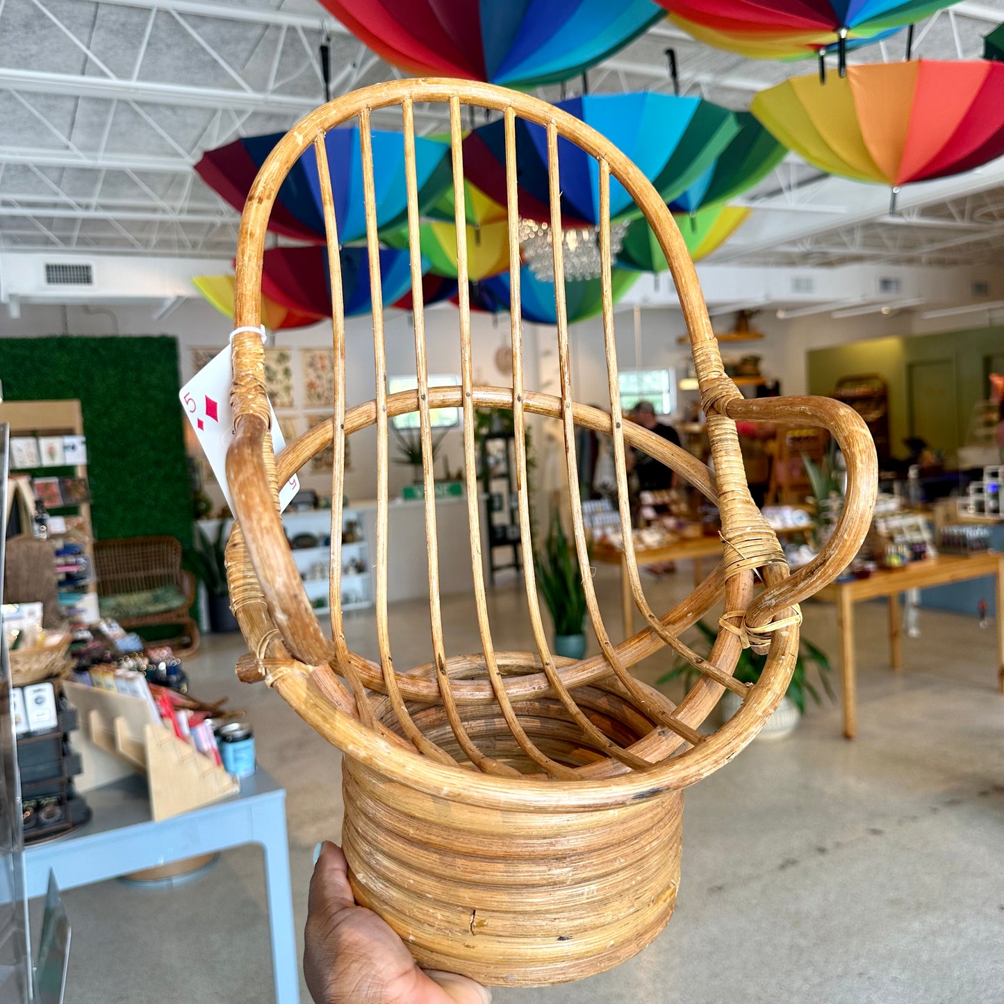 Vintage Doll Sized Rattan Chair