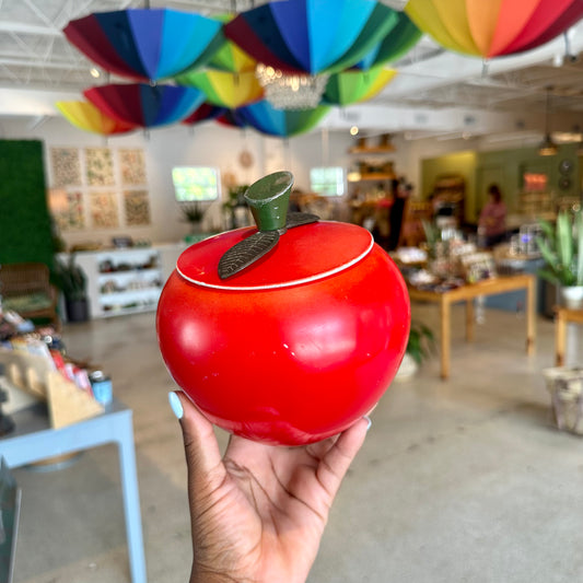 (5) 50’s Aluminum “Chrom-Ever” Red Apple Canisters