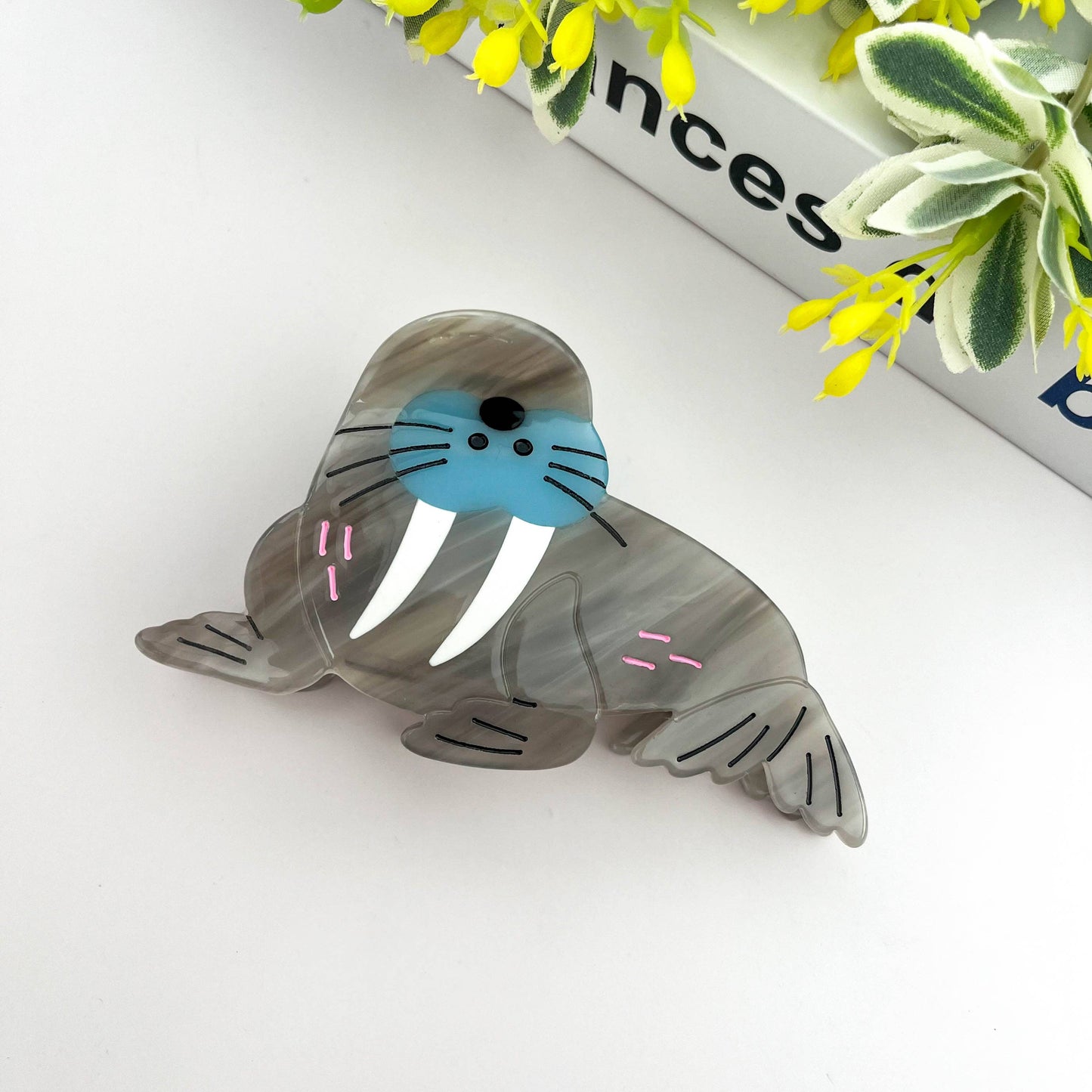 Charming Walrus Hair Claw Clip