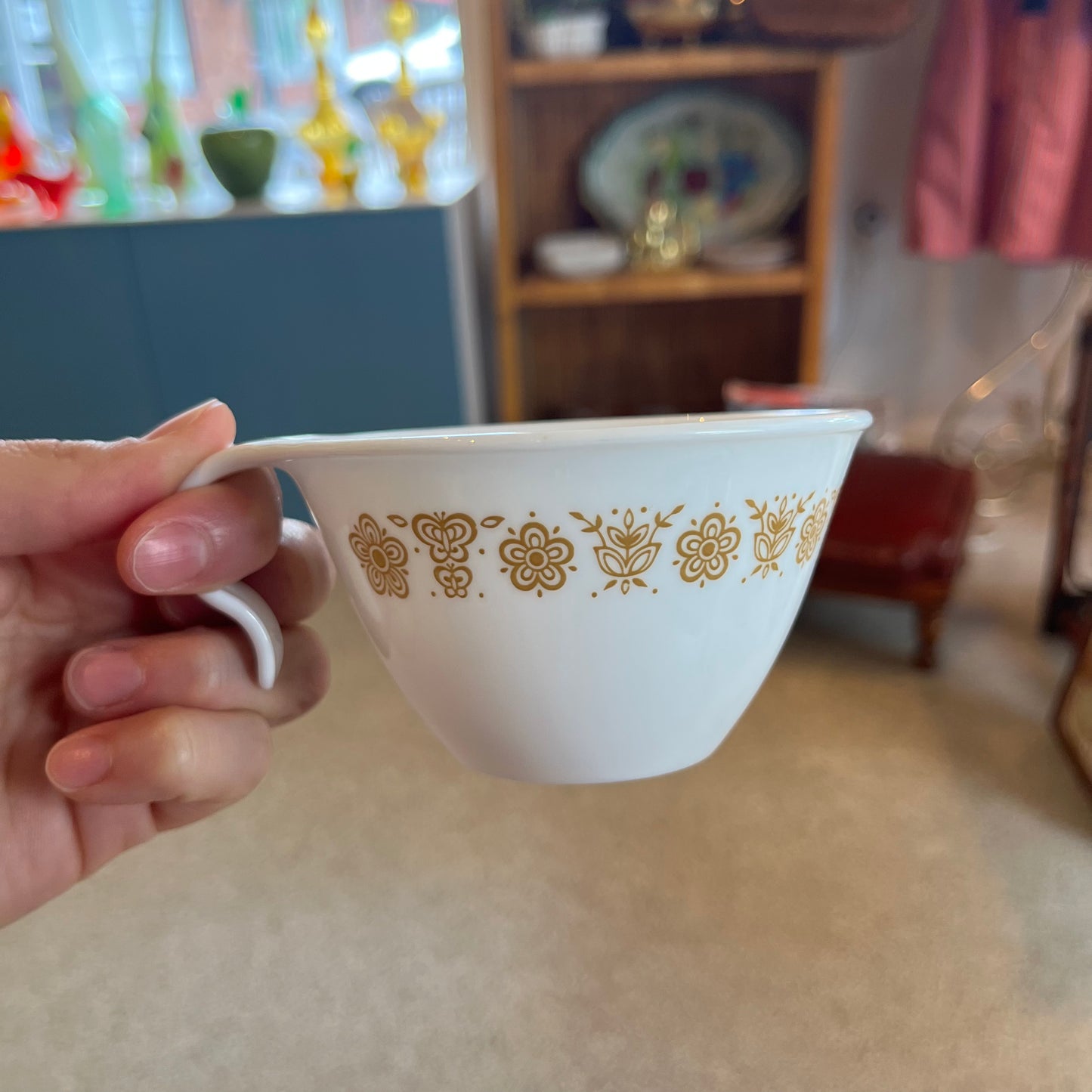 Corelle Butterfly Gold Hook Handle Coffee Cup
