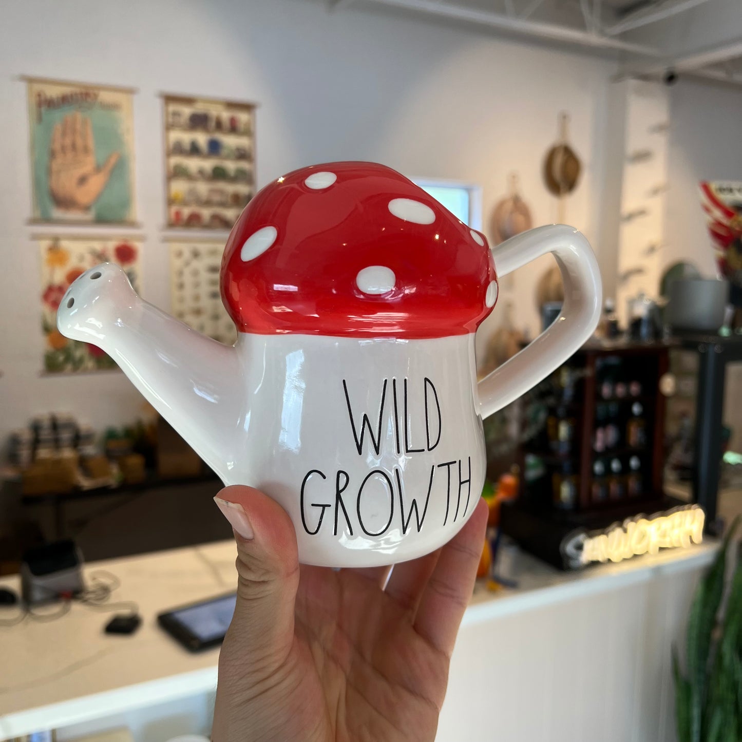 Rae Dunn Wild Growth Ceramic Watering Can