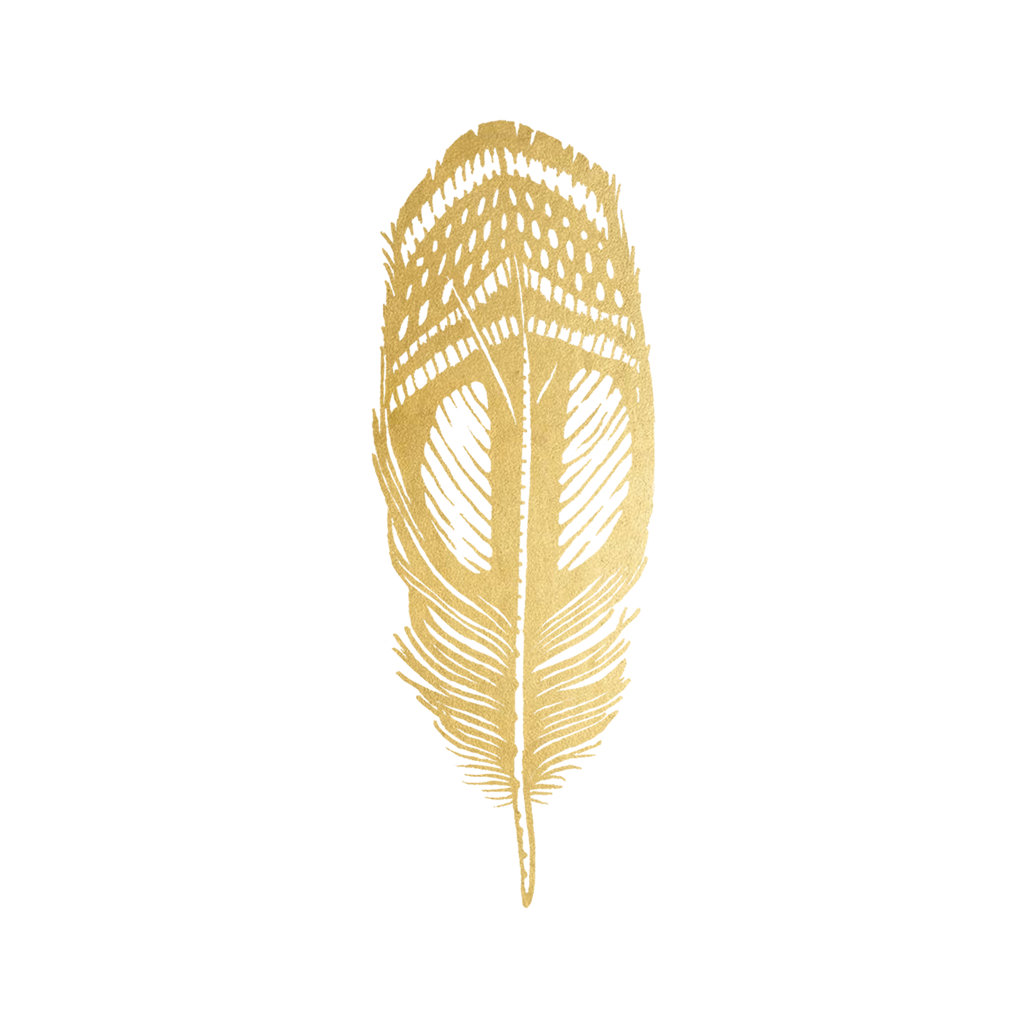 Quail Feather (Gold) Tattoo Pair