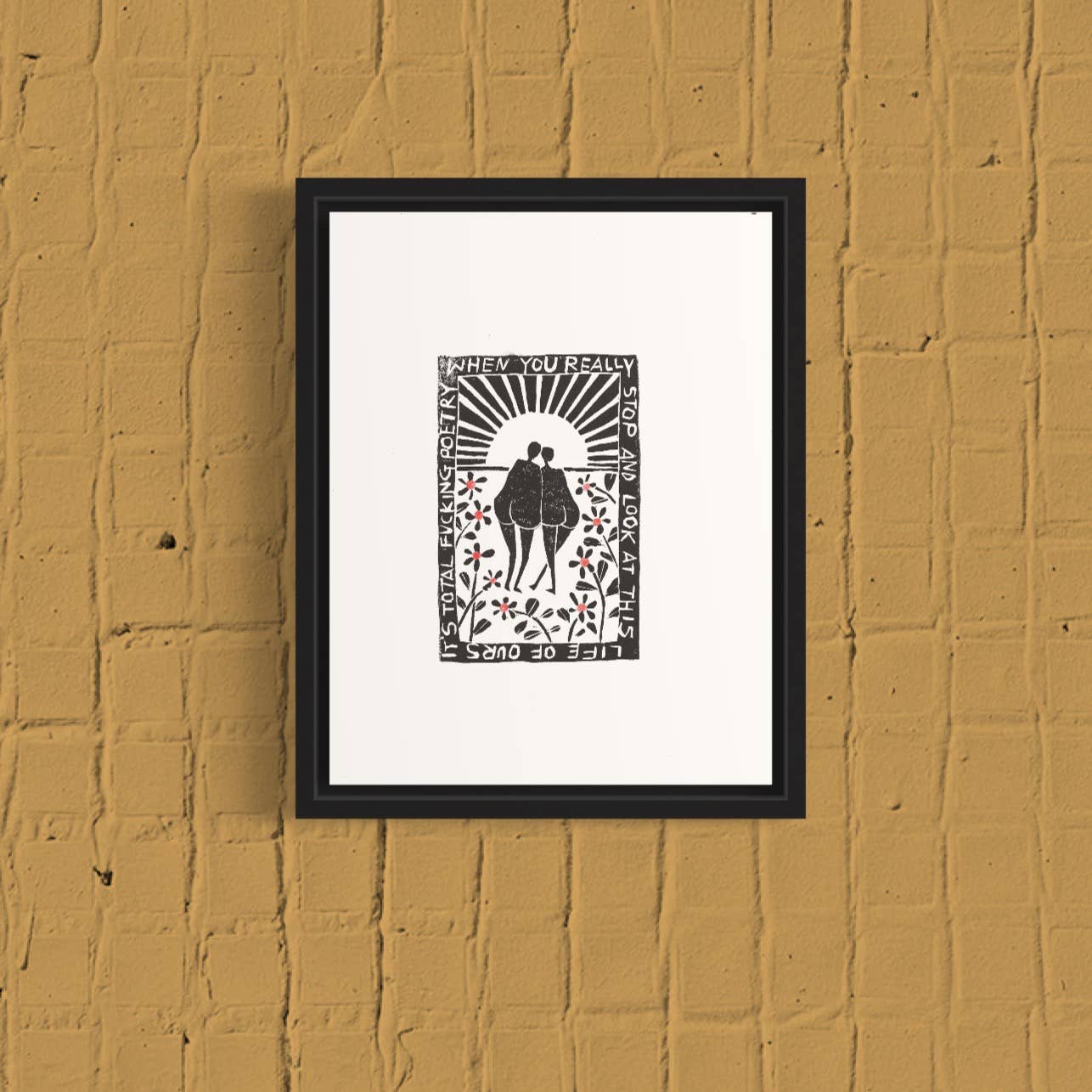 Total F*cking Poetry Hand-inked & Pressed Lino Art Print