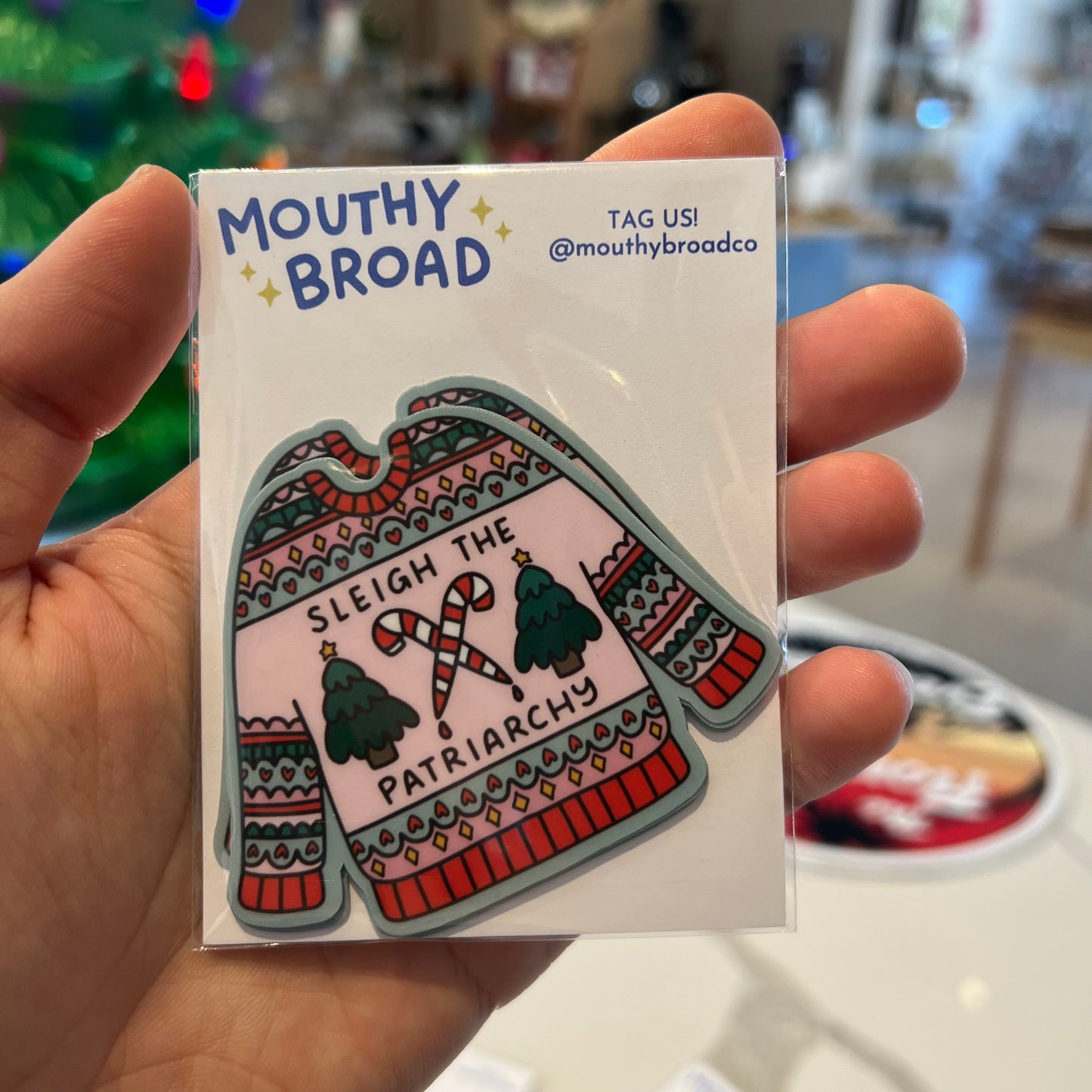 Mouthy Broad Christmas Stickers