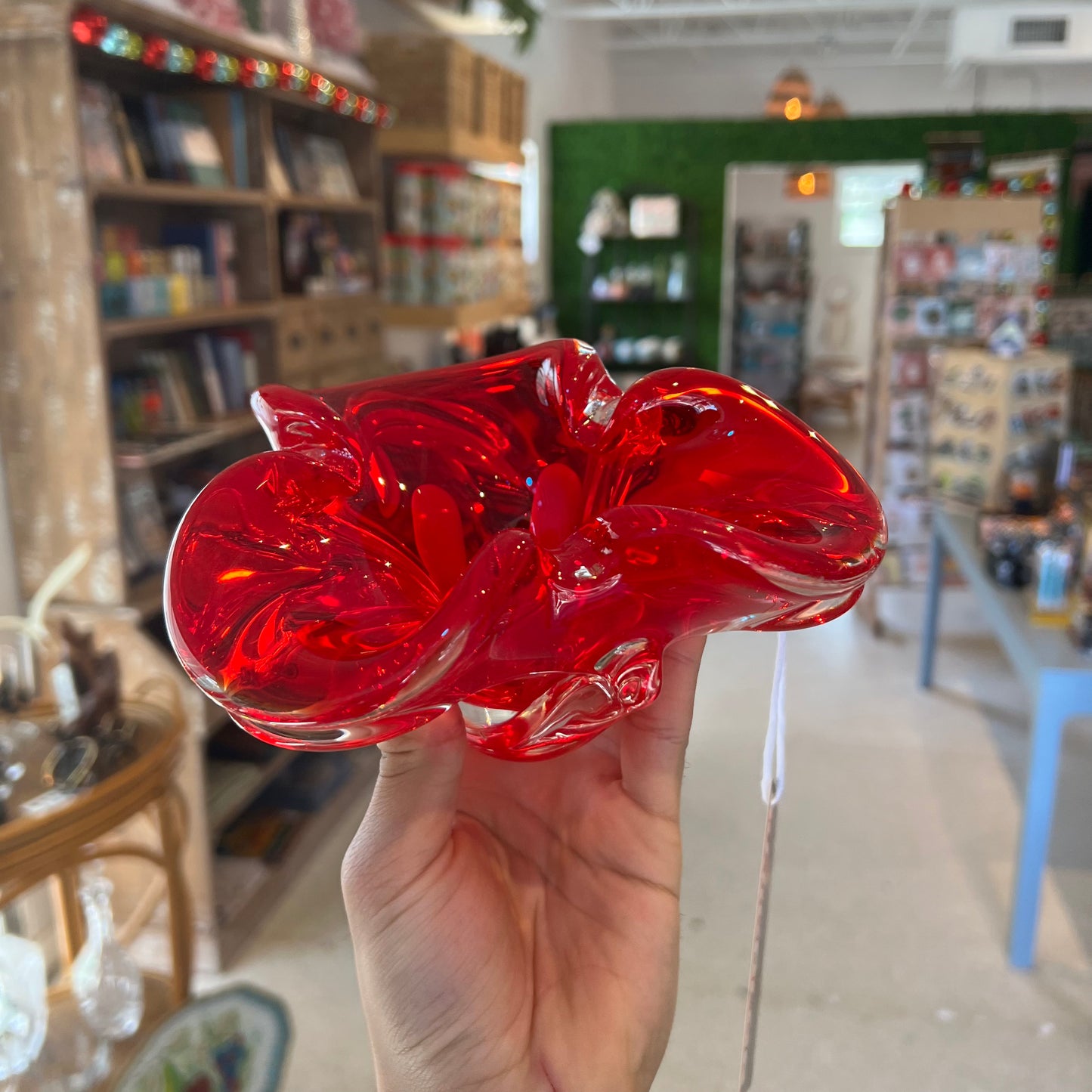 Red Blown Glass Ashtray