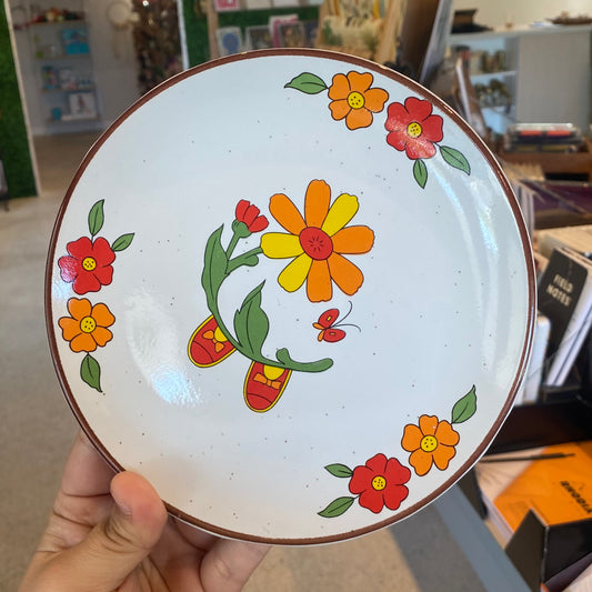 (2) 70s “interpur” floral plate set